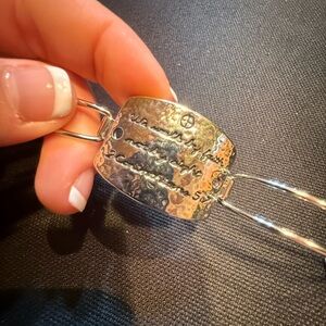 Silver Hammered Bracelet with Engraving